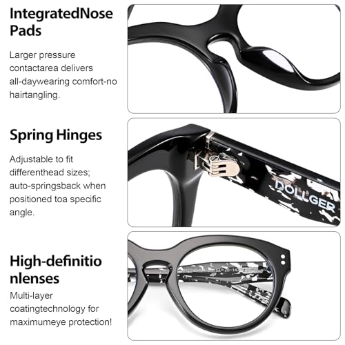 Image of Dollger Fashion Women Round Blue Light Glasses for Men Blue Light Blocking Computer Glasses D1E240404