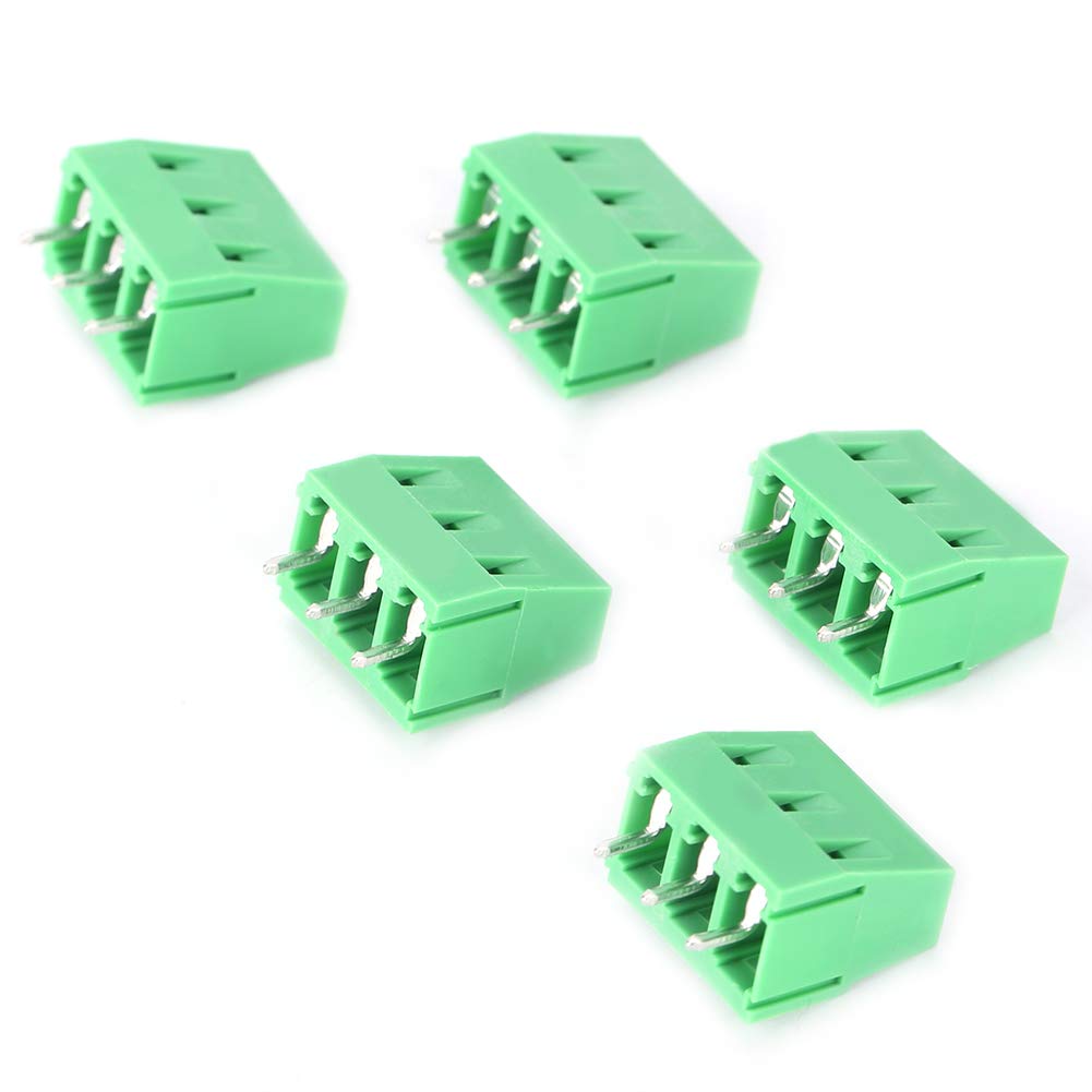 Buy 3Pin Terminal Block 5mm Spacing Screw Green PCB Terminal Blocks