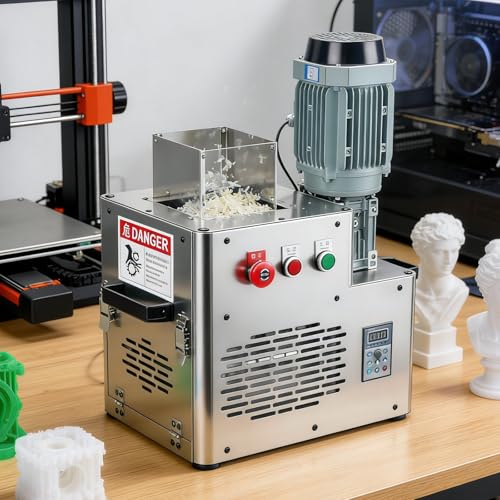 agreilduite Electric Plastic Shredder Grinder, Plastic Bottle Shredder for Recycling, 3D Printer Plastic Shredder, Converts ABS PLA PP PE Plastics Into Granules for Extrusion, Molding Or Processing