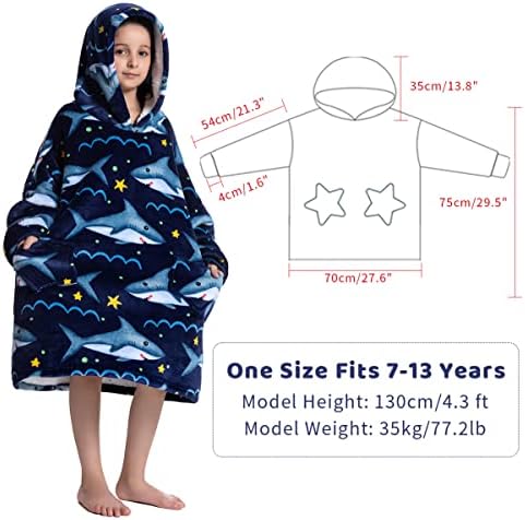 Wenlia Oversized Blanket Hoodie for Adult and Kids, Stylish Sherpa Hoodie Blanket Super Warm Sweatshirt One Size Fits All 4 512p682LZCL. AC