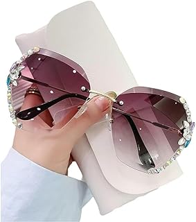 FZ CRAFT UV400 Protective Sunglasses for Women Stylish Rimless Diamond Cutting Lens with Stone All color of Sunglasses for...