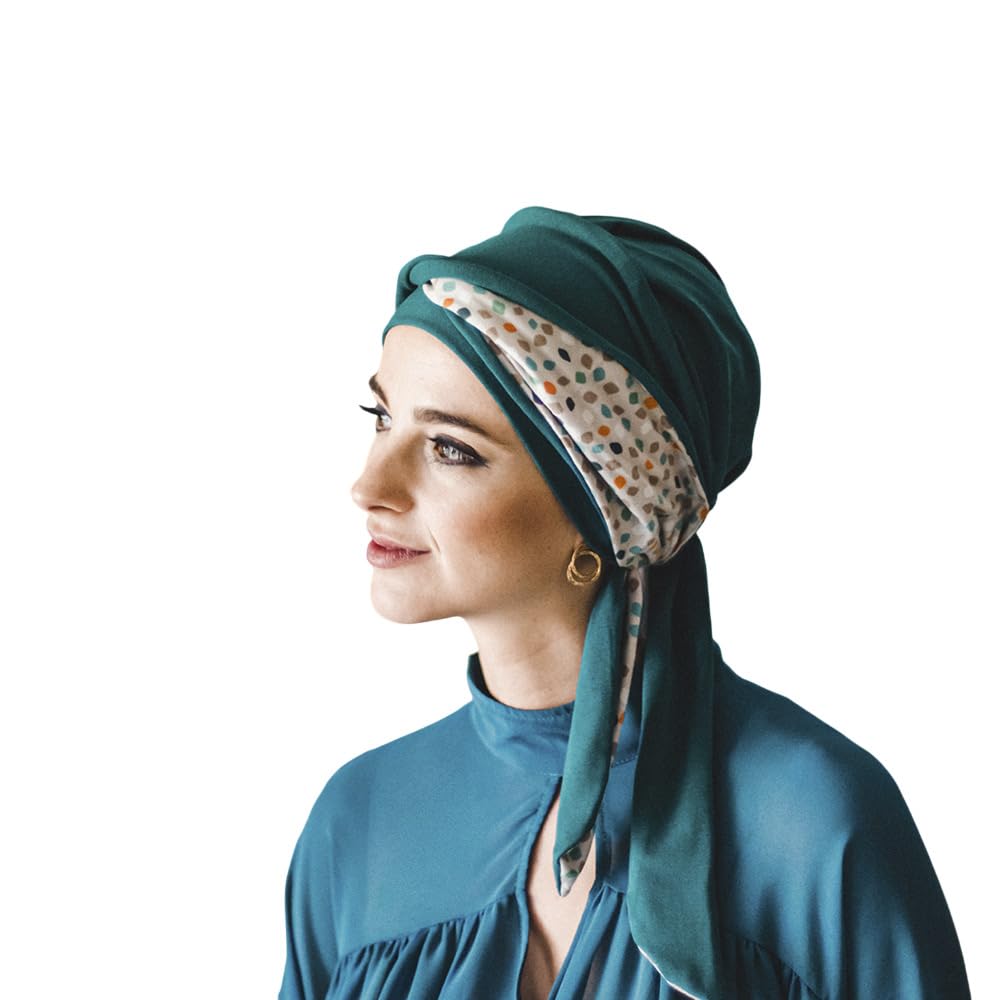 CAREBELL Turbante Oncologico Modello Smooth - Design Pepite, Bambù Morbido e Traspirante, Preformato per Chemioterapia, Alopecia e Pelle Sensibile