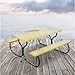 Jack Post Fiesta Charm 6 Person Outdoor Custom Do It Yourself Powder Coated Tubular Steel Frame for Long Wooden Picnic Table, Black