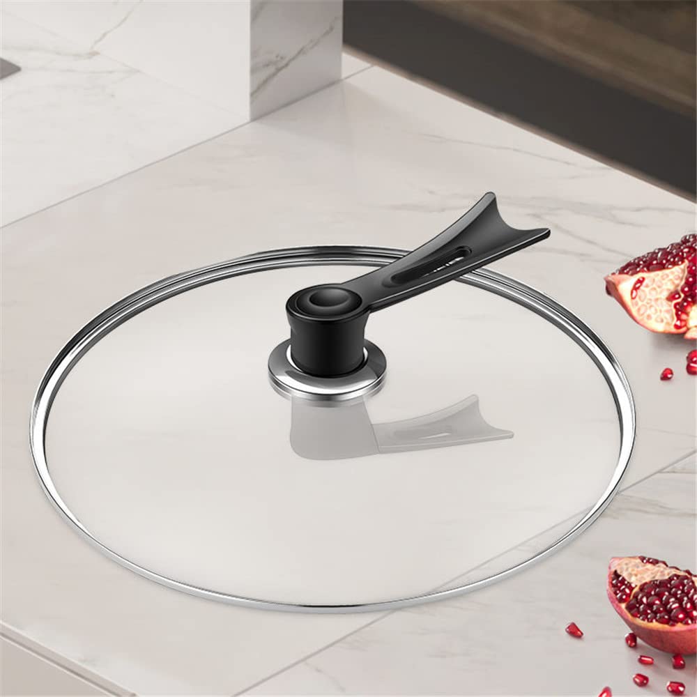 Coperchi Pentole, Coperchio Padella Pan coperchio 34 cm di vetro temperato in acciaio inox pentola in del universale wok della copertura antiaderente antiscivolo(30cm)