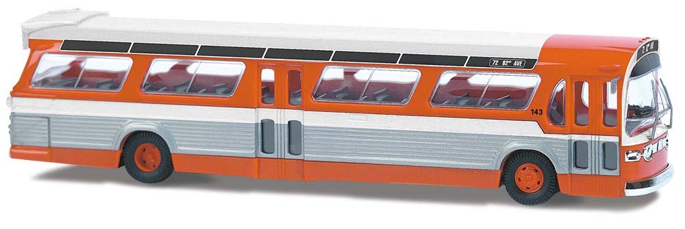 Fishbowl Busch 1959 GMC TDH-5301 City Bus (Orange, White, & Silver)