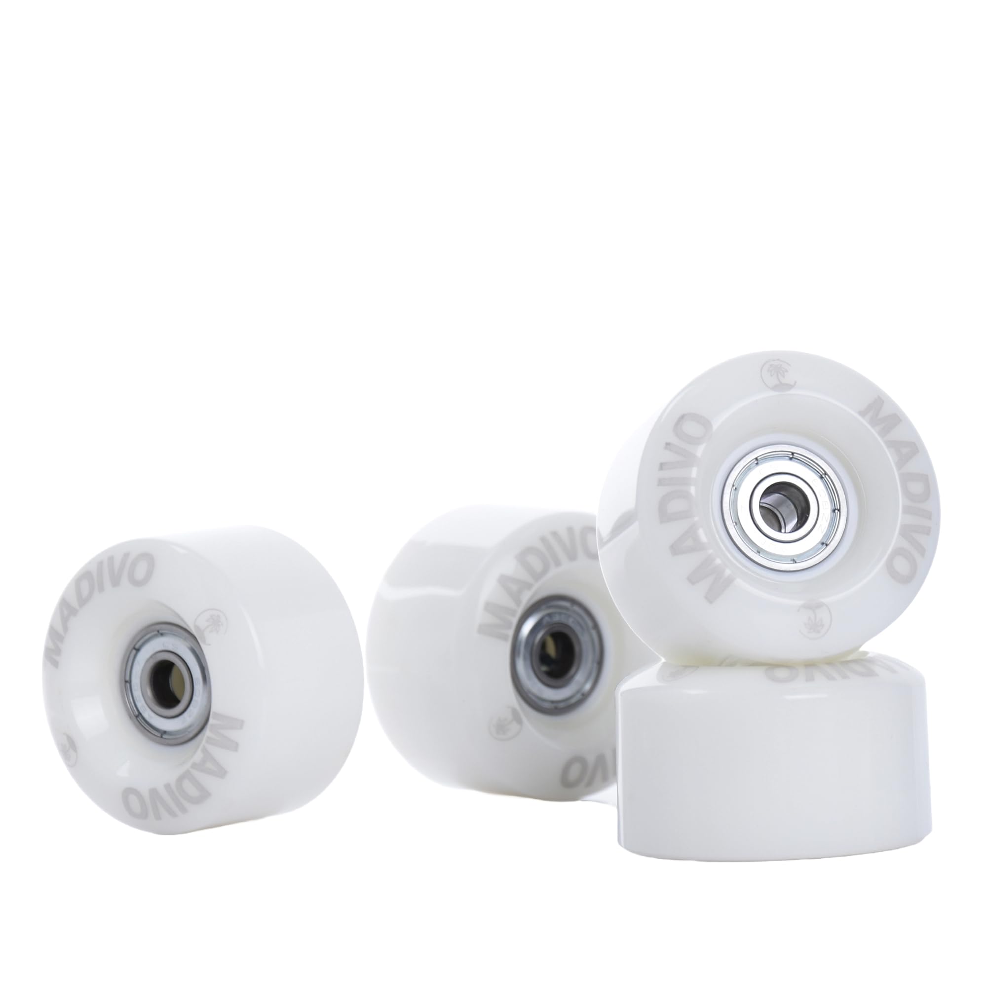 MADIVO Ruote di ricambio + cuscinetti a sfera per pattini a rotelle 54 mm x 32 mm | Set di 4 ruote 82A ABEC-7 cuscinetti Bearings | Classiche ruote per pattini a rotelle per Quad Skates per interni ed