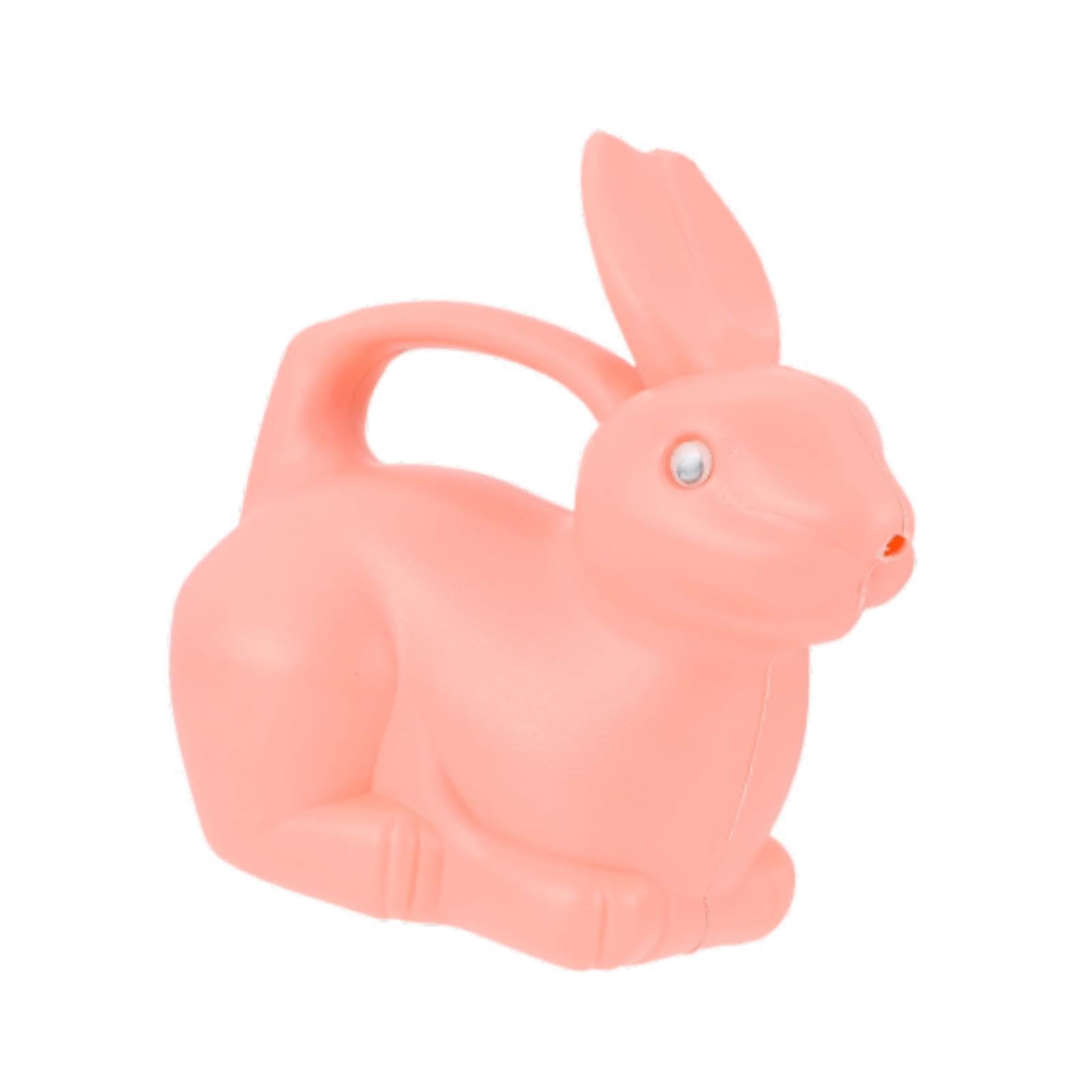 mophrati Watering Jug With Ergonomic Handle Kids Creating Exciting Gardening Moments Adorable Pink Rabbit Shape Garden Kettle For House Bonsai Flower Plant