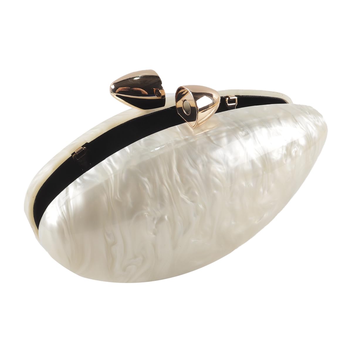 Bolso De Mano Acrílico Con Forma De Concha, Moderno Bolso De Noche Acrílico Metálico, Brillante, Tipo Huevo, Para Mujer, Para Bodas Y Fiestas.