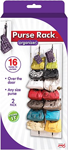 Purse Rack Over The Door Closet Organizer 2 Pack For Bags & Handbags. Best Bag Holder Storage For Purses With Doors Crossover System With A Hook For Each Bag.ideal Organization Instead Of Hangers #TOP7