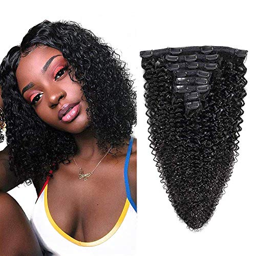 Seelaak Clips Ins Hair Extensions (18", 1b curly)