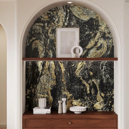 Papel de contacto de granito negro y dorado 15.7x315 encimeras cocina 6