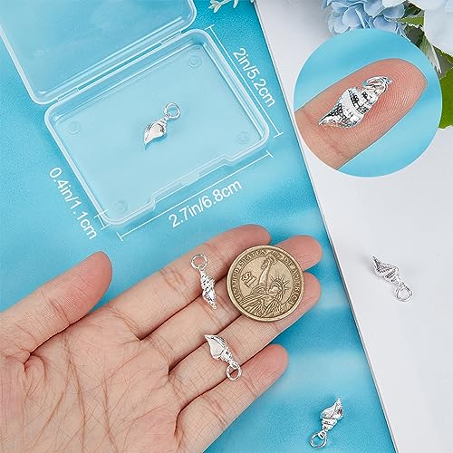 Breloques conque argentée argent sterling fabrication bijoux collier DIY 5