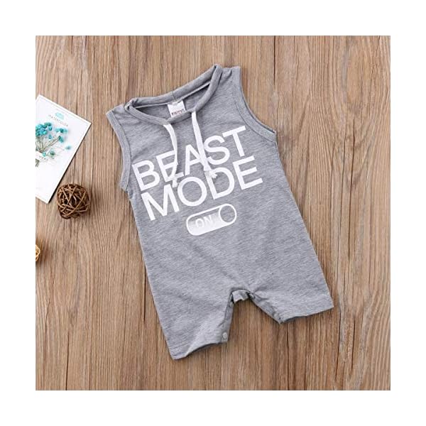 DUBASAM Newborn Infant Baby Boy Beast Mode Sleeveless Short Romper Jumpsuit Summer Clothes