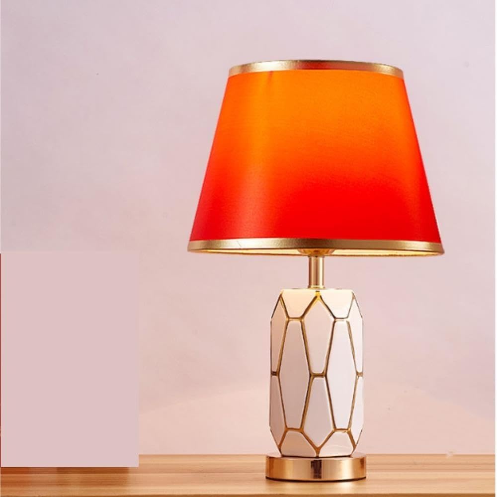 Lampada da tavolo in ceramica, luce notturna ambientale sul | Ceramica , paralume in tessuto, luce notturna d'ambiente moderna, dimmerabile(Green)