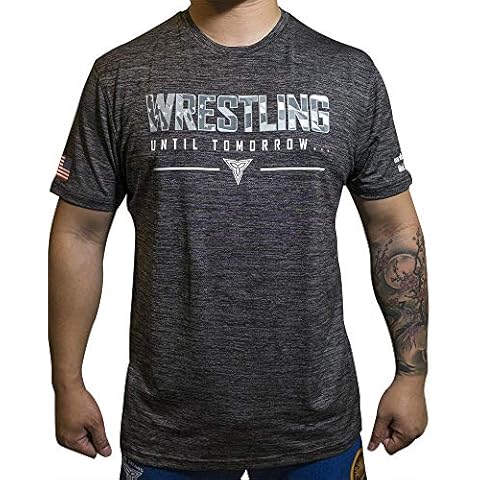 TRI-TITANS Wrestling Until Tomorrow Men T-Shirt (X-Large) Black Cover