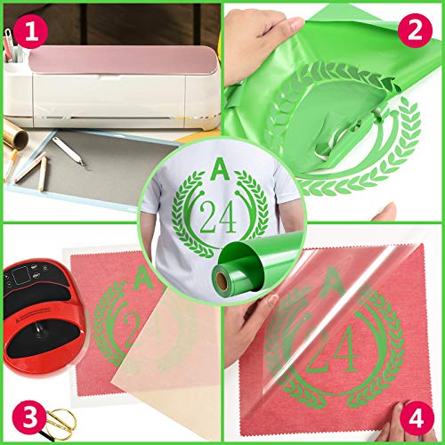 Image of RENLITONG Light Green HTV Iron on Vinyl 12Inch by 10ft Roll Heat Transfer Vinyl for T-Shirt HTV Rolls for All Cutter Machine - Easy to Cut & Weed for Heat Transfer Design