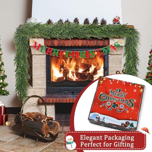 Tulvend 9FT Christmas Pine Garland - Real Touch Green Garland - Artificial Realistic Cedar Garlands for Mantel, Staircase, Tabletop - Indoor Outdoor Winter Christmas Decor by Tulvend - Image 7