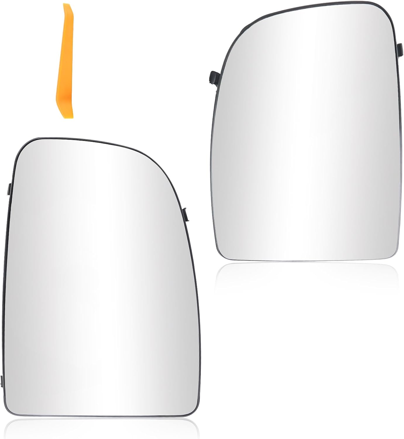Passenger Right and Driver Left Side Power Heated Mirror Glass Fit For Ram Promaster 1500 2500 3500 2014-2021 Convex Upper Mirror Glass with Rear Holder, Replace for CH1320376 CH1321376