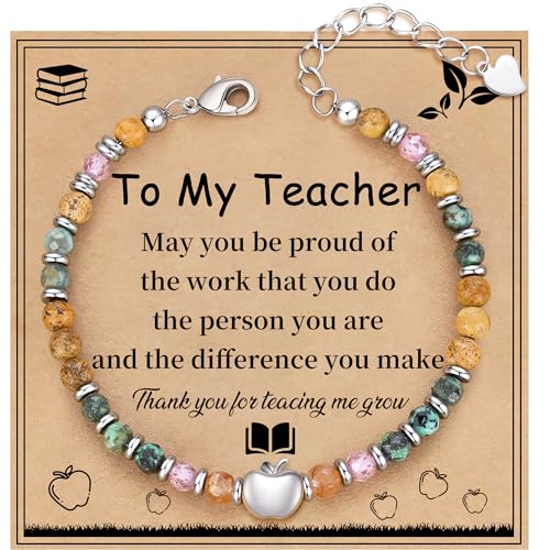 Image of Teacher Appreciation Gifts for Women, Christmas Gift for Women Teacher Bracelet