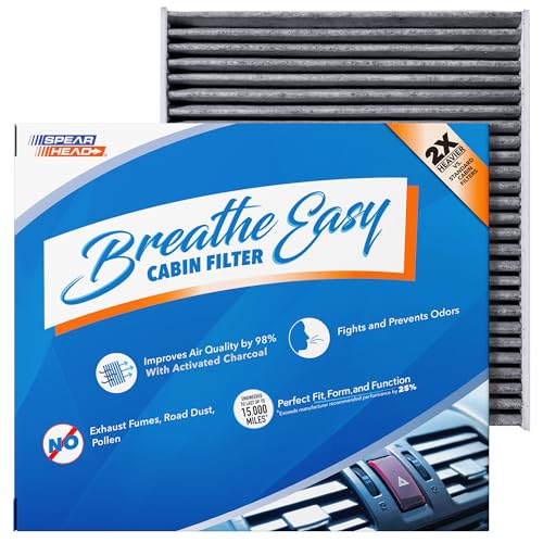 Image of Spearhead Odor Defense Breathe Easy AC & Heater Cabin Filter | Fits Select 2016-2025 Toyota, Lexus, Subaru, 2016-2023 CX-9 Like OEM | Up to 25% Longer Lasting w /Activated Carbon (BE-157)