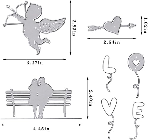 Miniatura 2 de Hying Troqueles de corte para los amantes del día de San Valentín para hacer tarjetas y decoraciones de álbum de fotos flechas de Cupido troqueles