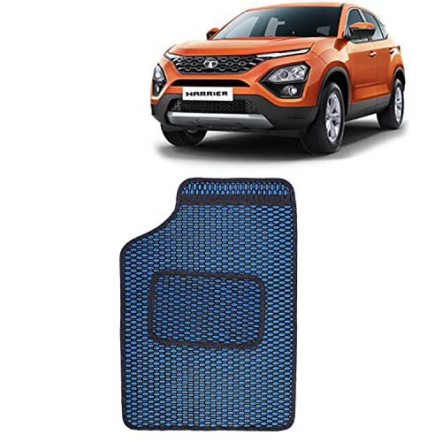 Image of Kingsway Dotted Design Car Floor Foot Mats Universal Fit for Tata Harrier, Model Year : 2019 Onwards, Water and Dustproof, Color Blue, Set of 5 Pieces