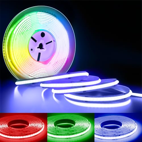 Arotelicht 5 m COB LED Strip RGB 12 V 810LEDs/m, COB LED verlichting Dimbaar, Hoge Dichtheid IP20 voor Slaapkamer Keuken Interieur Decoratie