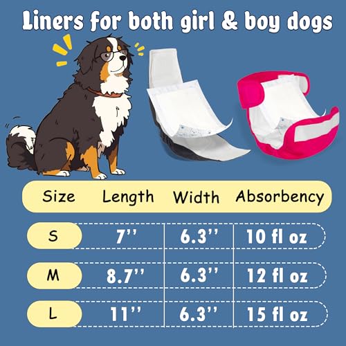 Image of LeapSheep Dog Diaper Liners Pee Pads for Male and Female Dogs, Dog Period Pads, Super Soft Absorbtion Dog Booster Pads Fits Belly Bands, Wraps and Washable Doggy Diapers Female (L, 50)
