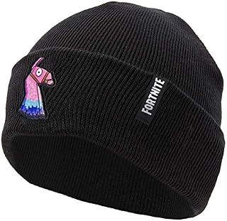 Fortnite Hat for Boys Girls Teens with Embroidered Llama, Black Warm Winter Beanie Hats for Children, Official Merchandise for Geeks and Gamers, Battle Royale Gift for Kids Teens