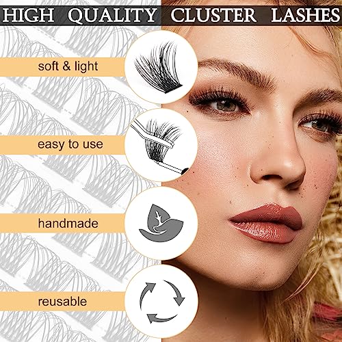 EONFAVE Individual Lashes, 120Pcs D Curl 11-13mm Mixed Trays Extensions Individual Cluster Lashes - Image 2