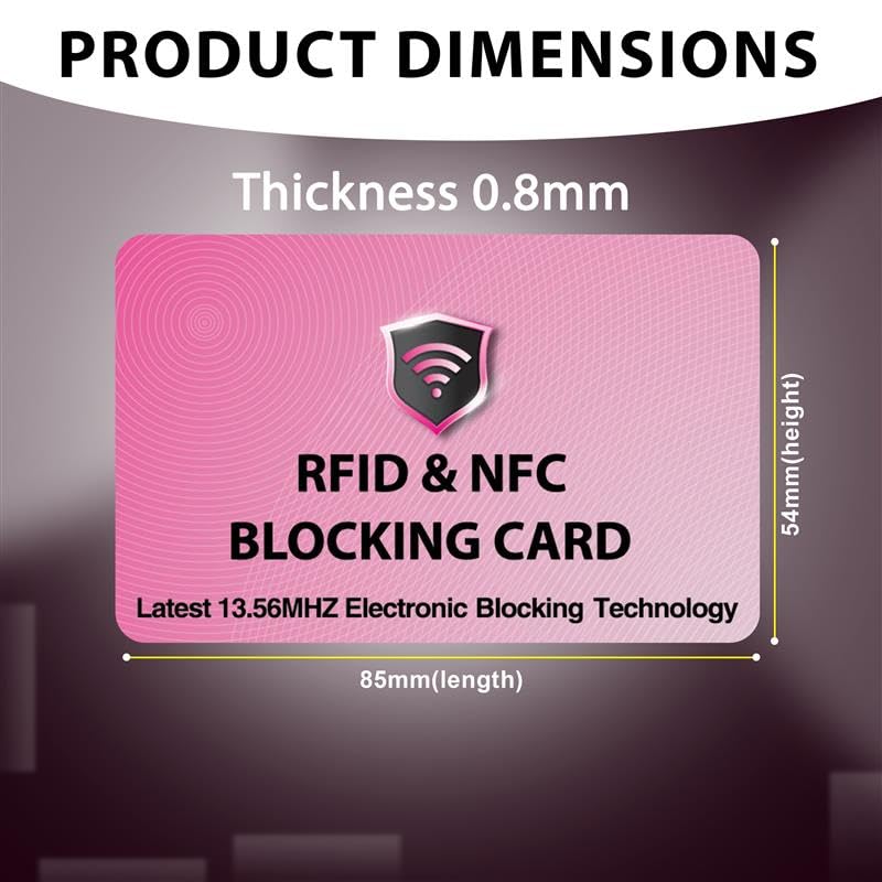 SaiTech IT 2 PK RFID Blocking Cards Protect Your Entire Wallet, Purse, and Cards from NFC Contactless Theft Wallet for Men & Women - Pink2