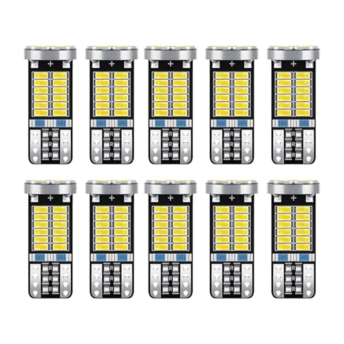 UHANBUT 10PCS 194 LED Light Bulb, T10 168 W5W 2825 LED Reading Bulb with 24-SMD 3014 Chipsets, Bright 6000K Car License Plate Lamp Bulbs for Car Interior Dome/Courtesy/Trunk Light (White)