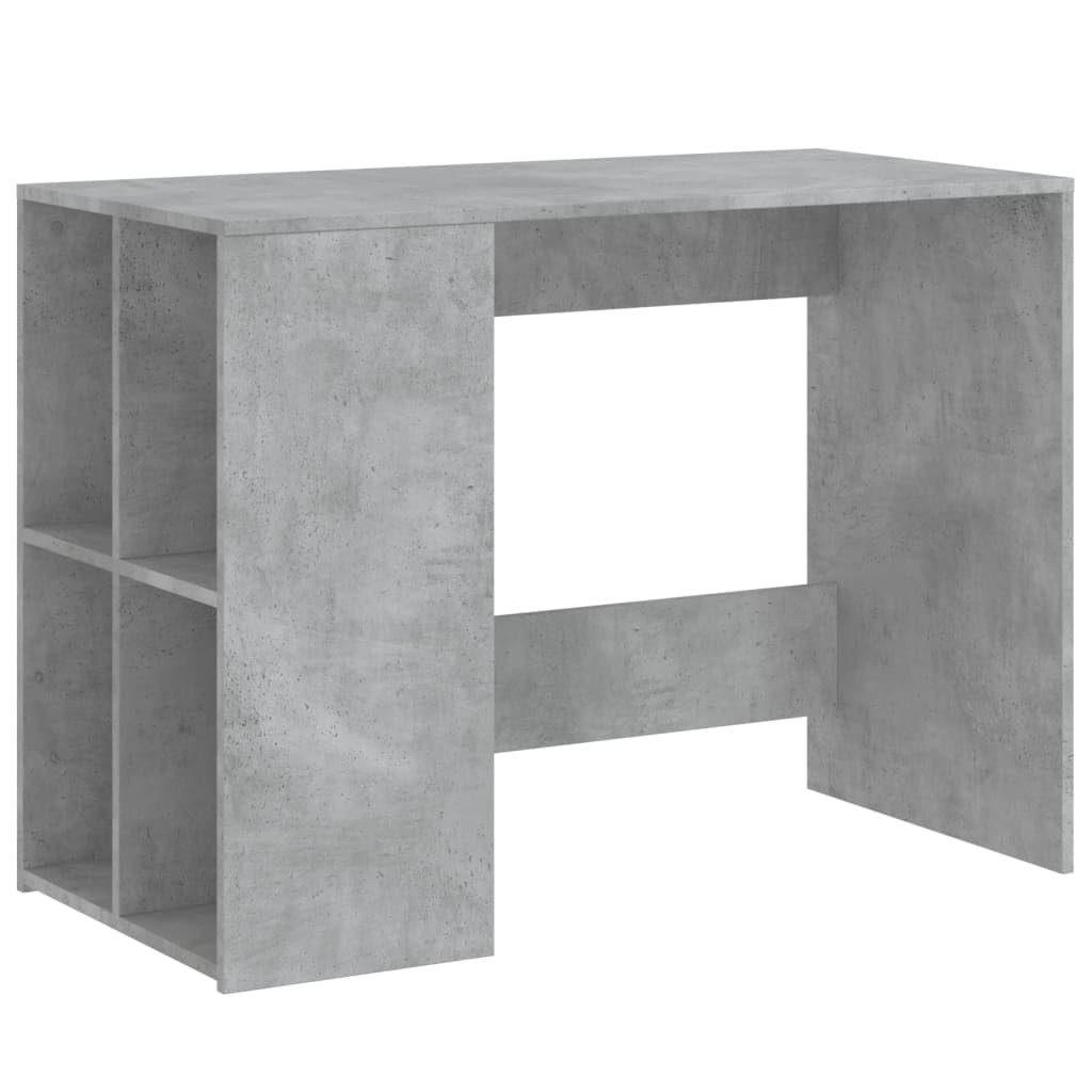 Scrivania grigio cemento, 102 x 50 x 75 cm, materiale in legno, moderno, robusto, per casa, ufficio, gioco e cameretta dei bambini, con ripiano