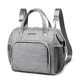 FHELAD Small Diaper Bag Backpack, Toddler Diaper Bags Waterproof Multi-Function Newborn Baby Stylish Mini Tote Maternity Bags Travel Backpacks with Insulated Pockets, Gray