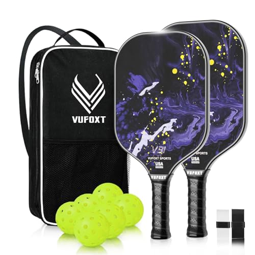 Pickleball paddles set with carbon fiber surface