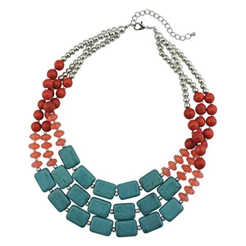 Bocar Personalized Big Statement Turquoise Chunky Necklace for Women Gifts (NK-10268) Cover