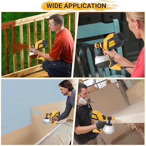 HVLP Paint Sprayer, 1200ML Electric Spray Gun with 5 Nozzles & 3 Spray Patterns, Adjustable Spray Width, Easy to Clean for Furniture, Cabinets, Walls & Home Painting