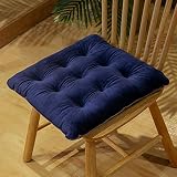 Coussin de Chaise en Velours,Coussin de Sol Carré Tatami,Coussin d'Assise pour Chaise de Bureau,Rond Coussins de Siège pour Chaise de Salle à Manger et Jardin,Galette de Chaise E 45x45CM