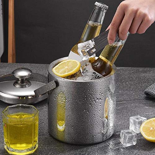 ijsemmer Dubbele Ice Chiller Cooler Wandige Roestvrijstalen Ijsemmer Draagbare Ice Cube Container voor Wijn Champagne Beer KTV Bar - Image 5