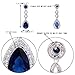 EVER FAITH Women's Cubic Zirconia 8 Shape Infinity Bridal Pierced Dangle Earrings Blue Silver-Tone