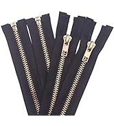 YAKA 2Pcs 24inch Brass Separating Metal Zipper Heavy Duty Metal Zippers Jacket Zippers for Sewing...