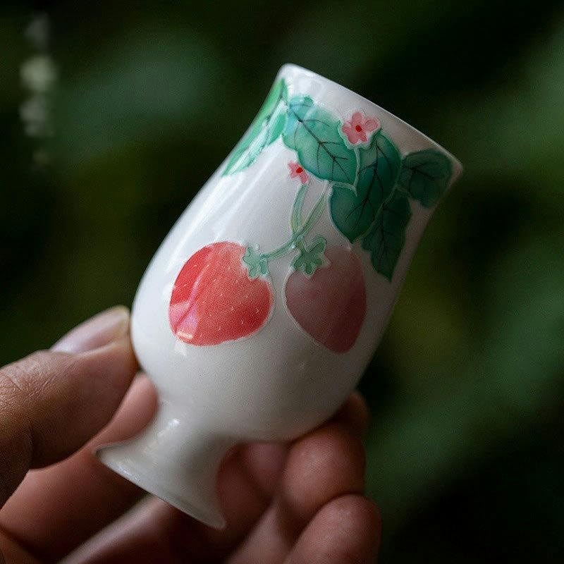 Zestaw do herbaty Chiński zestaw do herbaty, 45 ml 3,5 * 7, cm Malowane ręcznie ceramiczne filiżanki do herbaty Ceramiczny kielich wina Filiżanki Kung Fu dla dorosłych Prezenty