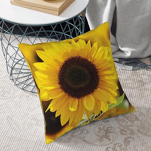 Housse de coussin velours côtelé 50x50 cm imprimé tournesol pour salon - 7