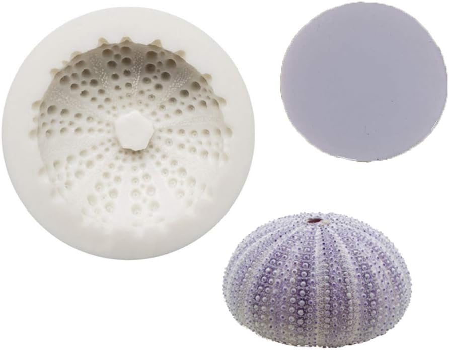 yangyang 3D Sea Urchin Shell Molds Silicone Mold Decorating Mold Icing Candy Sugar Gum Paste Moulds Cake Craft Imprint Baking Moulds Bakeware Pan
