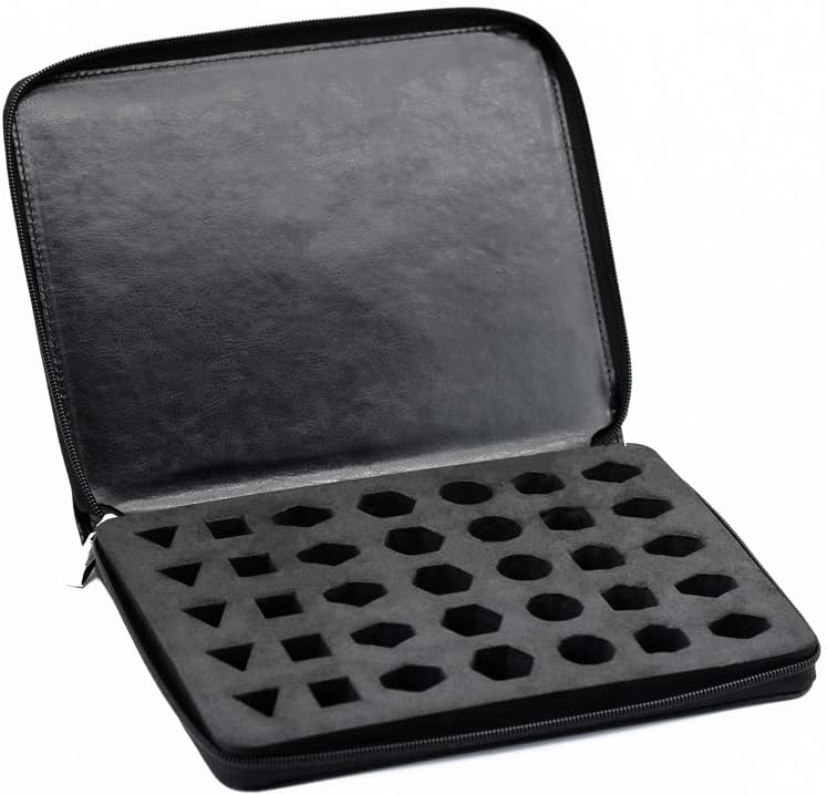 UDIXI Leather Dice Box Resin Dice Holder Display Storage Case, Large D&D Dice Case for Role Playing Game, Holds Up to 35 Piece Plastic Polyhedral Dice