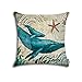 CARRIE HOME Nautical Pillows Decor Octopus/Seahorse/Whale/Turtle Decorative Throw Pillow Covers 18 x 18 Inch for Beach House, Set of 4