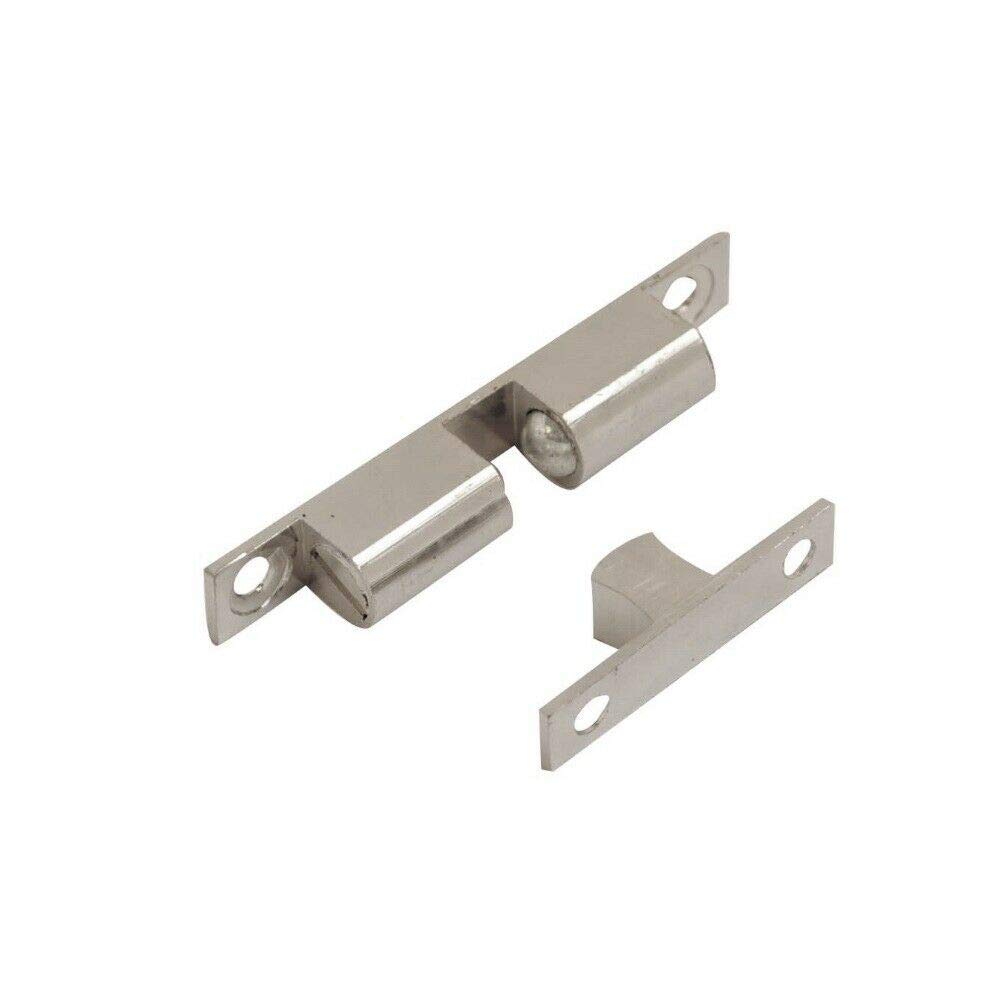 Dzina Chrome Double Ball Cabinet Cupboard Display Door Roller Latch Catch -Pack of 6