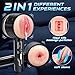 3 in 1 Vibrating Male Masturbator Pocket Pussy Sex Toys, 10 Powerful Vibrating Modes 3D Lifelike Textured Vagina, Textured Tight Anus & Real Pussy Adult Toys for Men, Dual Open-Ended Penis Massager