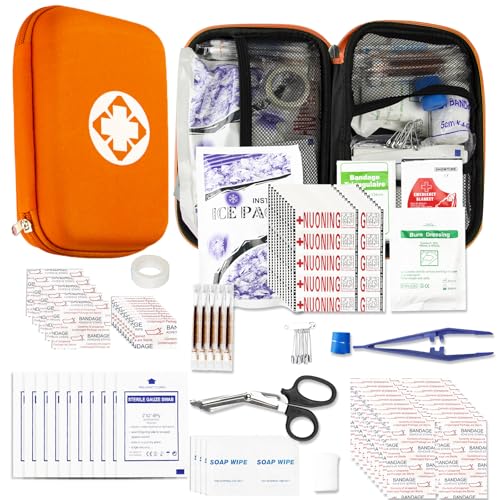 Kit de supervivencia portátil y bolsa naranja de emergencia con equipo para senderismo activo