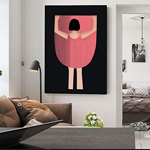 Cuadro de chica con falda roja en lienzo para decoración de salón de Onlymygod1 4